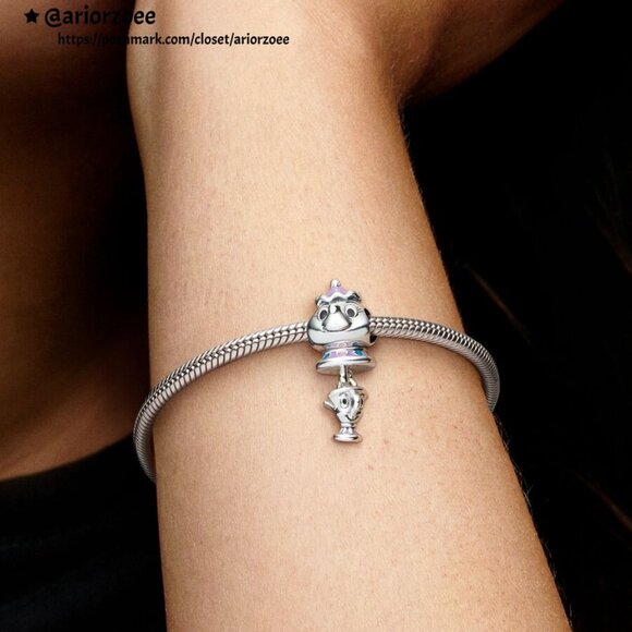 Pandora Disney Beauty and the Beast Mrs. Potts and Chip Dangle Charm - Picture 2 of 2